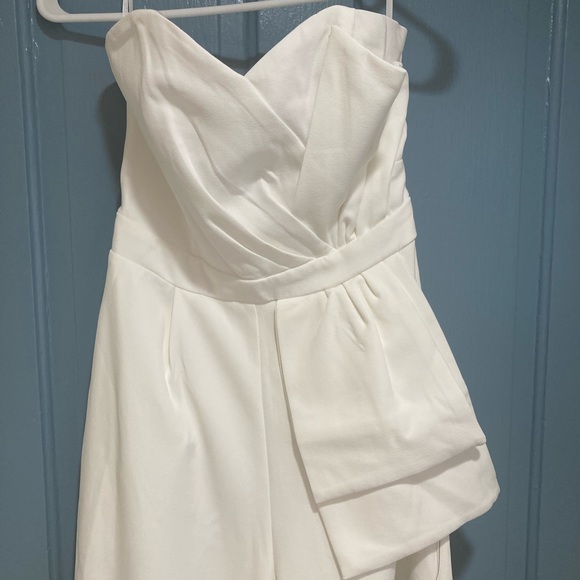 Lulu’s white strapless wide leg jumpsuit - Picture 2 of 4